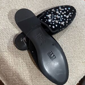Giuseppe Zanotti Black Crystal Loafers